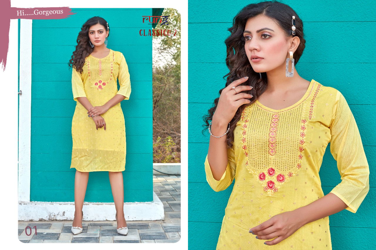 Rung Classico 2 New Fancy Wear Designer Kurti Collection